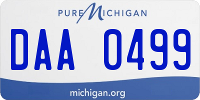 MI license plate DAA0499