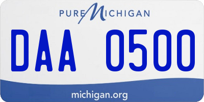 MI license plate DAA0500