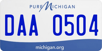 MI license plate DAA0504