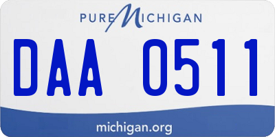 MI license plate DAA0511