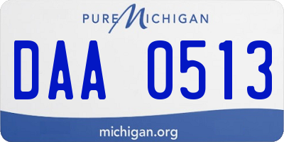 MI license plate DAA0513