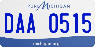 MI license plate DAA0515