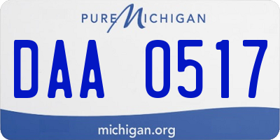 MI license plate DAA0517