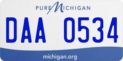 MI license plate DAA0534