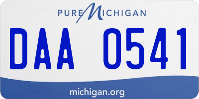 MI license plate DAA0541