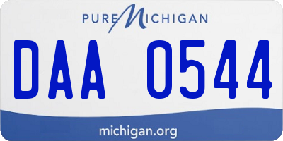 MI license plate DAA0544