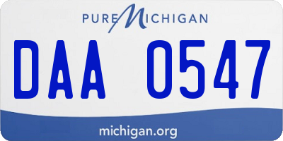 MI license plate DAA0547