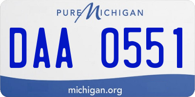 MI license plate DAA0551