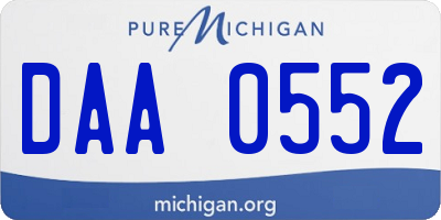 MI license plate DAA0552