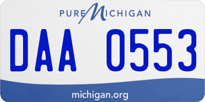 MI license plate DAA0553