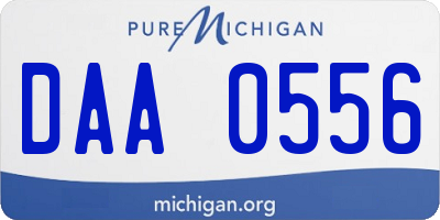 MI license plate DAA0556