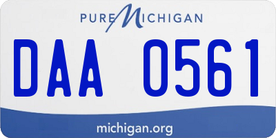 MI license plate DAA0561