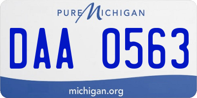 MI license plate DAA0563