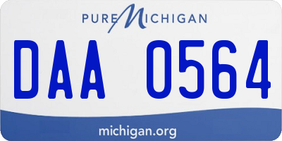 MI license plate DAA0564