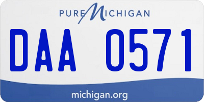 MI license plate DAA0571