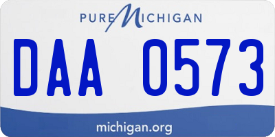 MI license plate DAA0573