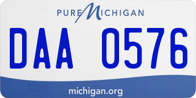 MI license plate DAA0576