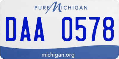 MI license plate DAA0578