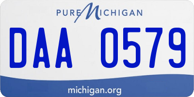 MI license plate DAA0579