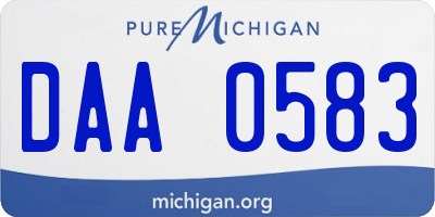 MI license plate DAA0583
