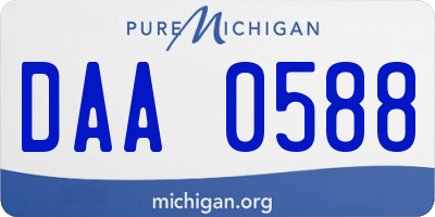 MI license plate DAA0588