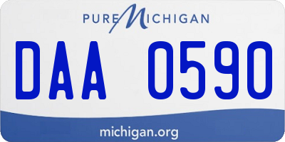 MI license plate DAA0590