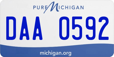 MI license plate DAA0592