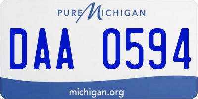 MI license plate DAA0594