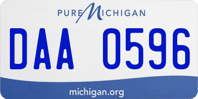 MI license plate DAA0596