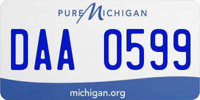 MI license plate DAA0599