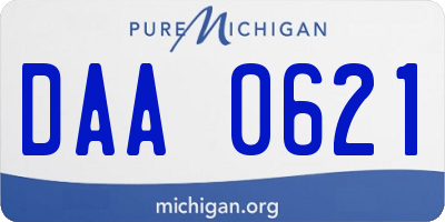 MI license plate DAA0621