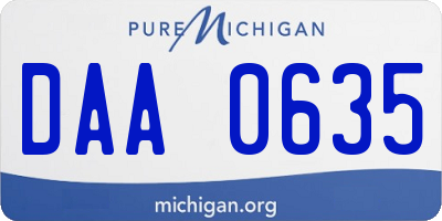MI license plate DAA0635