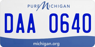 MI license plate DAA0640