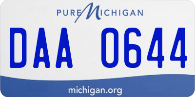MI license plate DAA0644