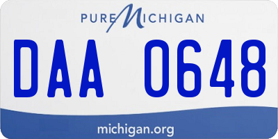 MI license plate DAA0648