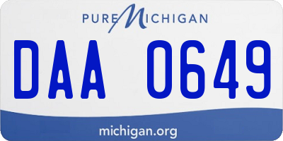 MI license plate DAA0649