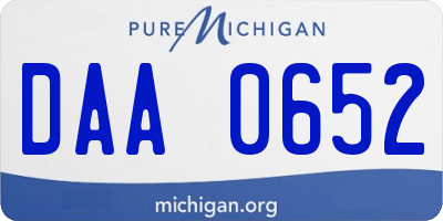 MI license plate DAA0652