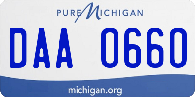 MI license plate DAA0660