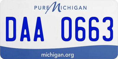 MI license plate DAA0663