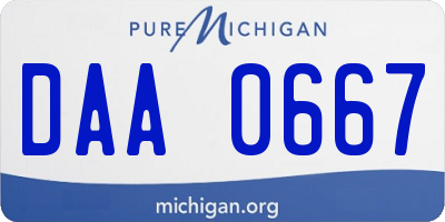 MI license plate DAA0667