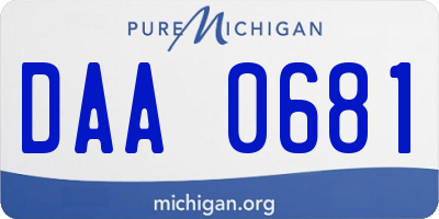 MI license plate DAA0681