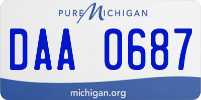 MI license plate DAA0687