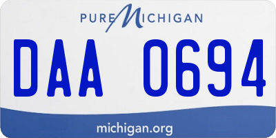 MI license plate DAA0694