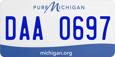 MI license plate DAA0697