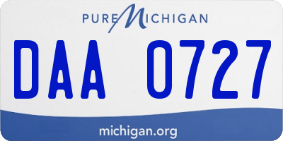 MI license plate DAA0727