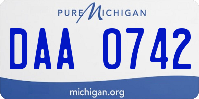 MI license plate DAA0742