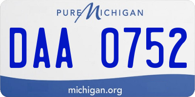 MI license plate DAA0752