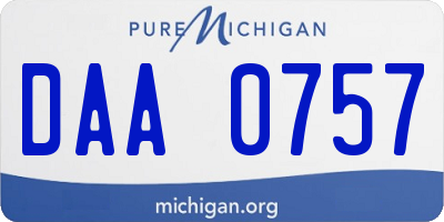 MI license plate DAA0757