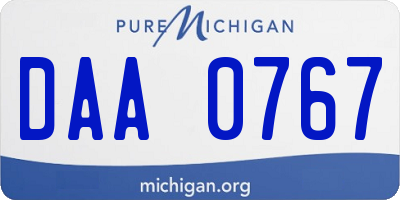 MI license plate DAA0767