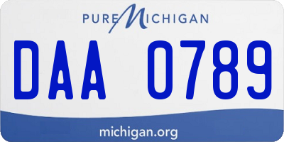 MI license plate DAA0789